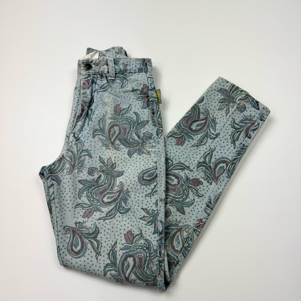 Women’s Vintage Ronald Sassoon Paisley Print Denim Skinny Jeans Size 3-4